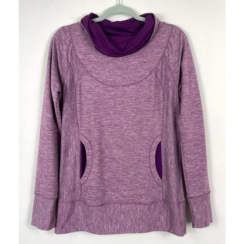 Prana Ember Cowl Neck Pullover Top Grapevine Purple Medium Workout Outdoors